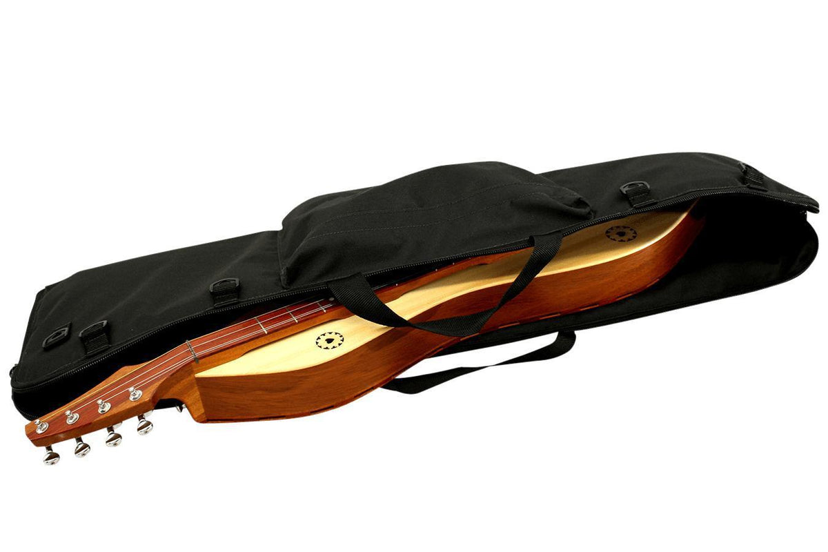 Dulcimer Carrying Case, Embroidered With "FolkRoots® Dulcimers" Logo, Black-Folkcraft Instruments Dulcimer Case Bag