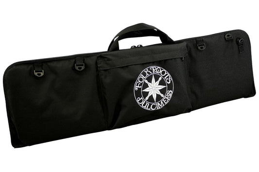 Dulcimer Carrying Case, Embroidered With "FolkRoots® Dulcimers" Logo, Black-Folkcraft Instruments Dulcimer Case Bag