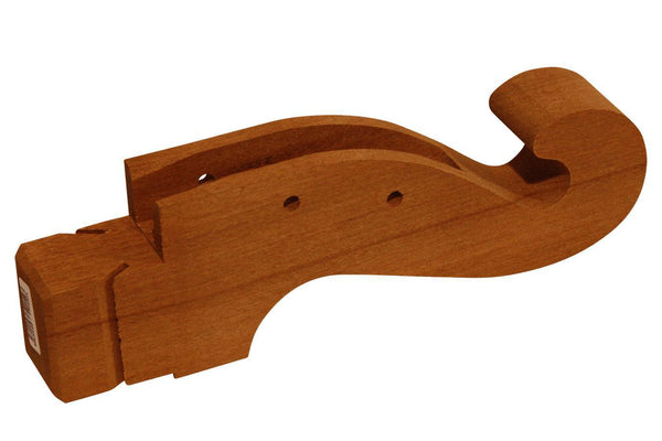 Folkcraft® African Mahogany Scroll Head, Hourglass, For 1 1/2" Wide Fretboard-Folkcraft Instruments