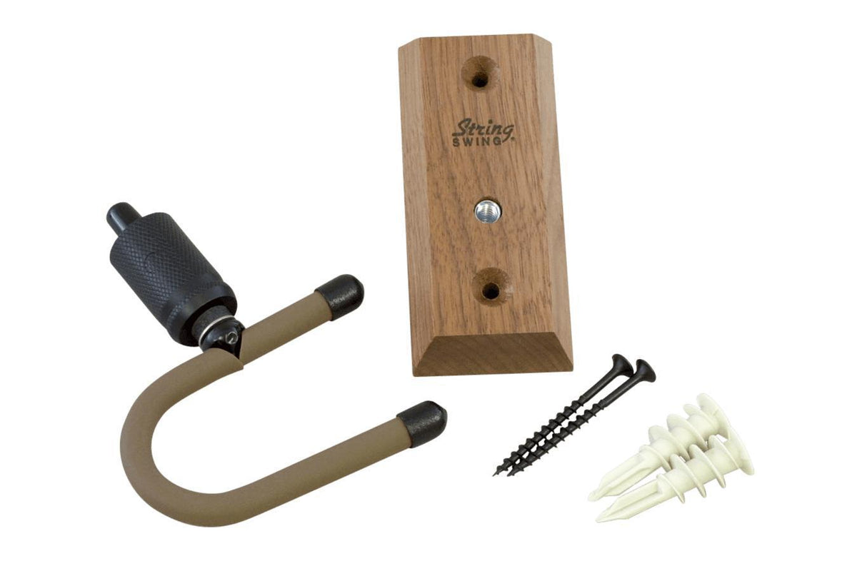 Folkcraft® Black Walnut Dulcimer Hanger (Scroll Head), Wall Mount-Folkcraft Instruments