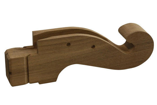 Folkcraft® Black Walnut Scroll Head, Hourglass, For 1 3/8" Wide Fretboard-Folkcraft Instruments