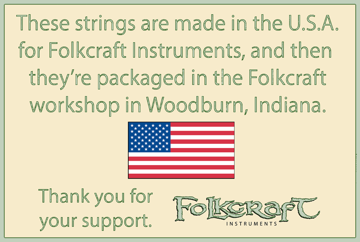 Folkcraft® Bronze Wound Strings, Loop Ends, Pack Of Twelve, .050-Folkcraft Instruments