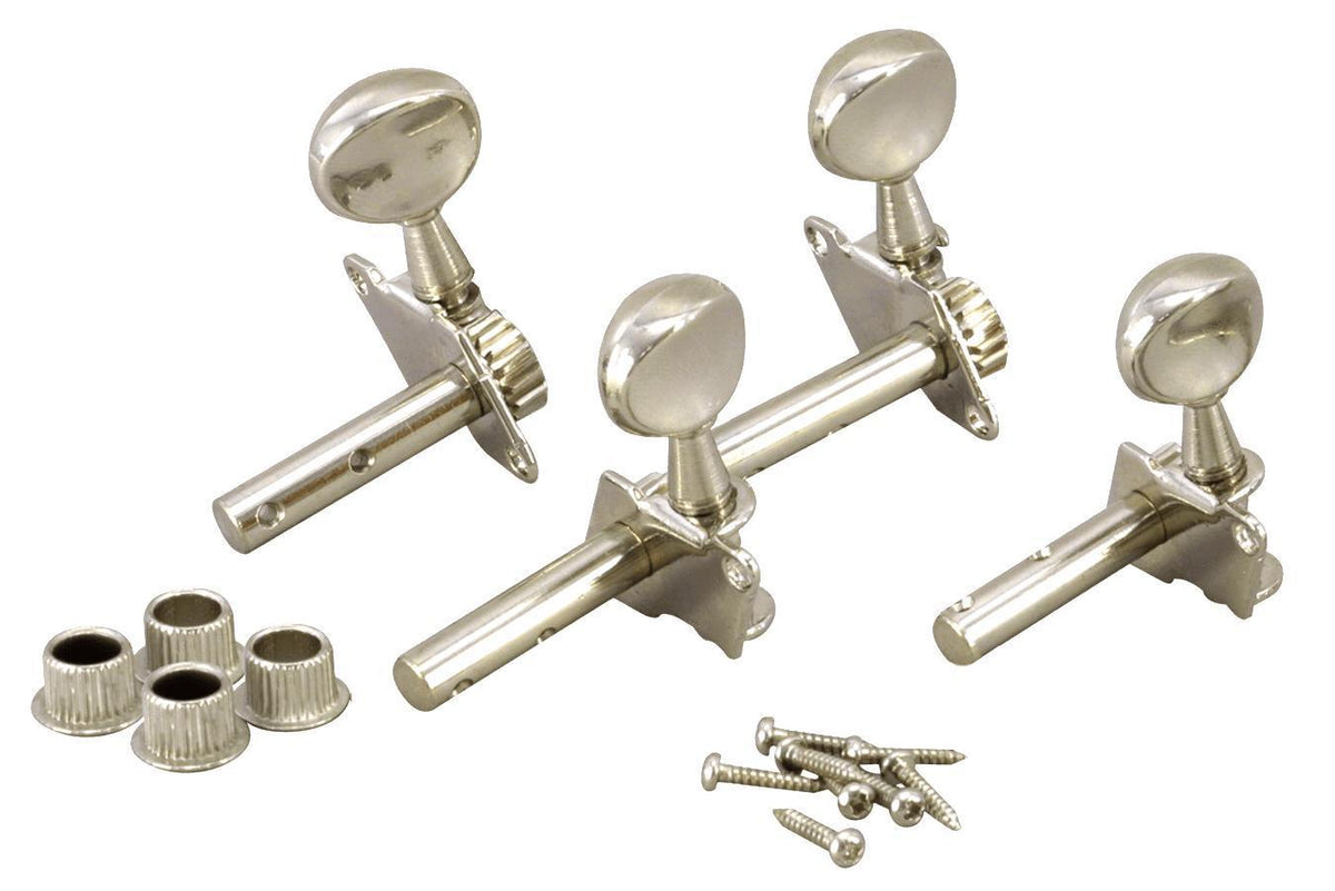 Folkcraft® Machine Heads, Open Gear, Chrome Button, Four Pack-Folkcraft Instruments
