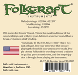 Folkcraft® Mountain Dulcimer String Set, Bass, Ball Ends (.022"BW .022"BW .036"BW .052"BW)-Folkcraft Instruments