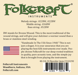Folkcraft® Mountain Dulcimer String Set, Bass, Loop Ends (.022"BW .022"BW .036"BW .052"BW)-Folkcraft Instruments