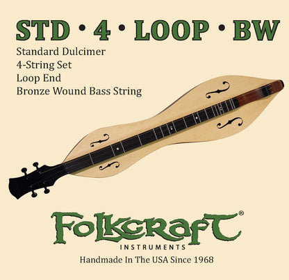 Folkcraft® Mountain Dulcimer String Set, Loop Ends (.011" .011" .013" .024"BW)-Folkcraft Instruments