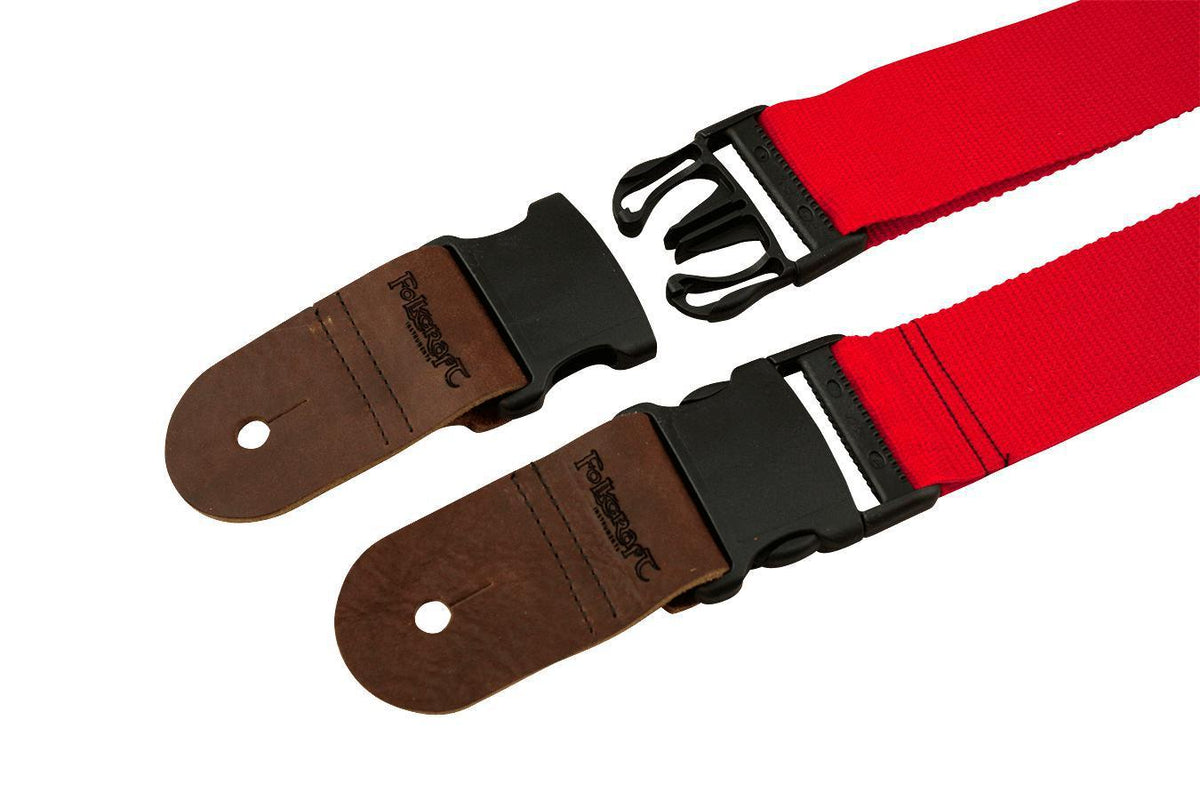 Folkcraft® Quick-Release 2" Wide Dulcimer/Ukulele Strap, Red-Folkcraft Instruments
