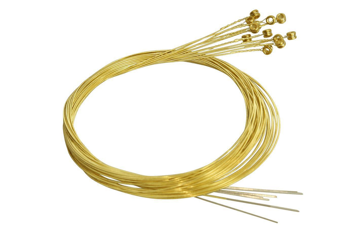 Folkcraft® Roller-Wound Brass Strings, Ball Ends, Pack Of Twelve, .032-Folkcraft Instruments