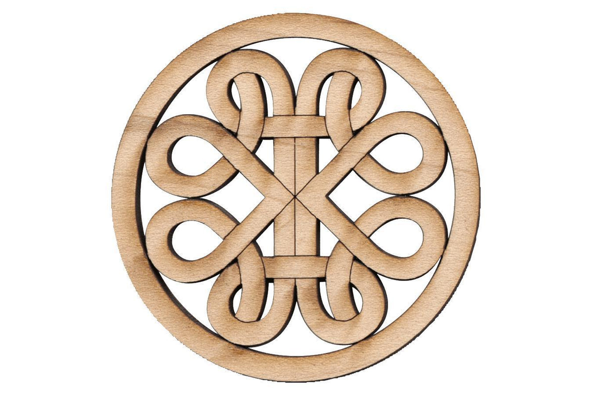Folkcraft® Rosette, Curvy Road, Maple, 1 1/2" Diameter-Folkcraft Instruments