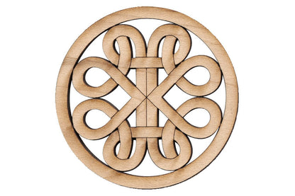Folkcraft® Rosette, Curvy Road, Maple, 1 1/2" Diameter-Folkcraft Instruments