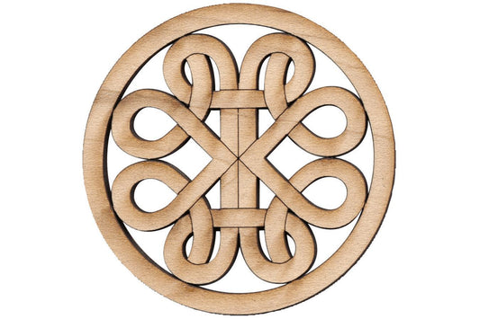 Folkcraft® Rosette, Curvy Road, Maple, 2 3/16" Diameter-Folkcraft Instruments