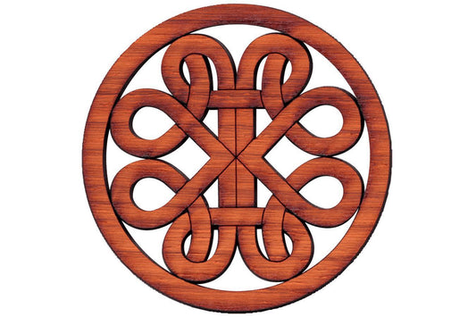 Folkcraft® Rosette, Curvy Road, Padauk, 1 1/2" Diameter-Folkcraft Instruments