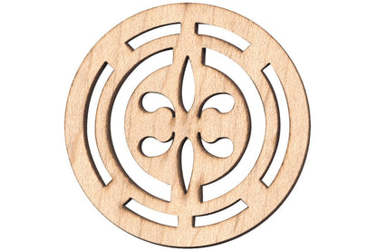Folkcraft® Rosette, Fleur-de-lis, Maple, 2 3/16" Diameter-Folkcraft Instruments