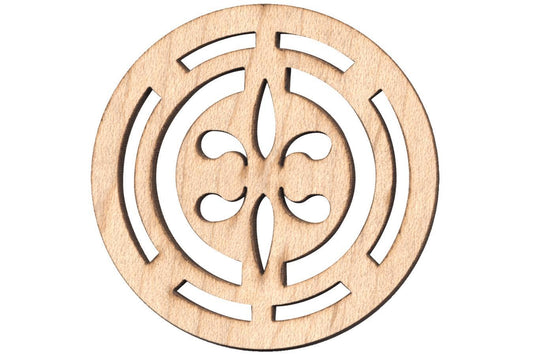 Folkcraft® Rosette, Fleur-de-lis, Maple, 2 3/16" Diameter-Folkcraft Instruments