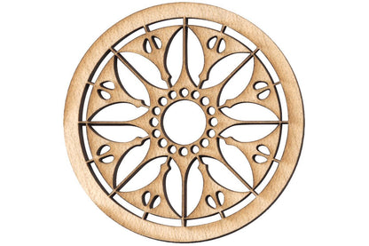 Folkcraft® Rosette, Flowering Sun, Maple, 1 1/2" Diameter-Folkcraft Instruments