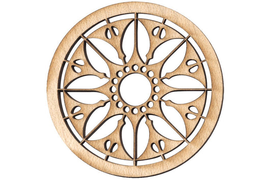 Folkcraft® Rosette, Flowering Sun, Maple, 1 1/2" Diameter-Folkcraft Instruments