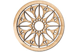 Folkcraft® Rosette, Flowering Sun, Maple, 1 1/2" Diameter-Folkcraft Instruments