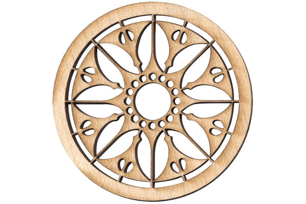 Folkcraft® Rosette, Flowering Sun, Maple, 2 3/16" Diameter-Folkcraft Instruments
