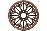 Folkcraft® Rosette, Flowering Sun, Walnut, 1 1/2" Diameter-Folkcraft Instruments