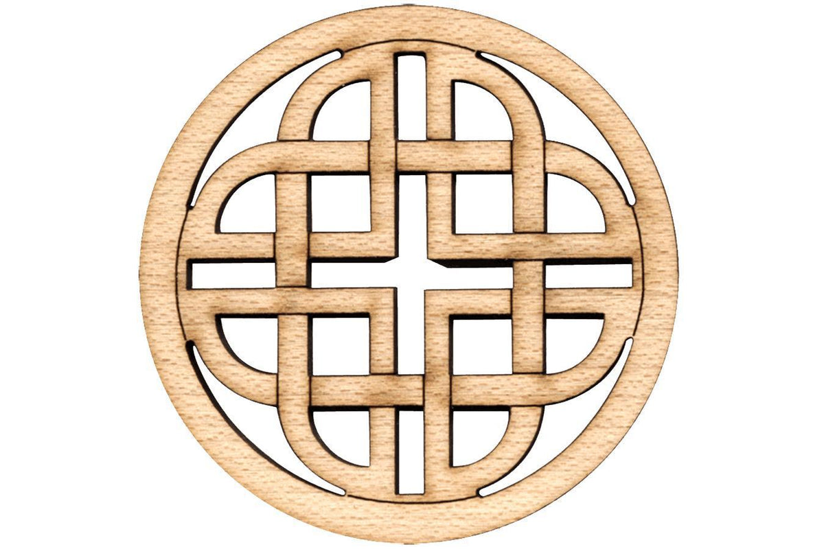 Folkcraft® Rosette, Modern Celtic Shield, Maple, 1 1/2" Diameter-Folkcraft Instruments