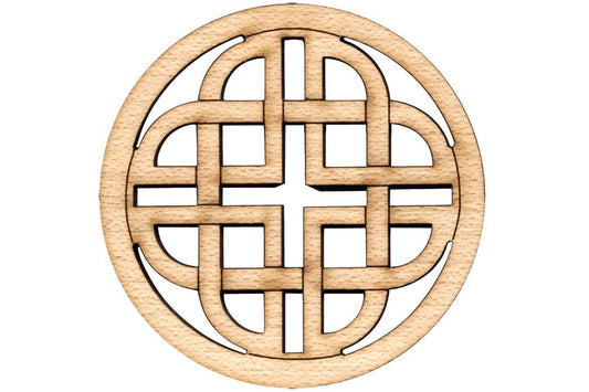 Folkcraft® Rosette, Modern Celtic Shield, Maple, 1 1/2" Diameter-Folkcraft Instruments