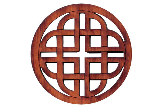 Folkcraft® Rosette, Modern Celtic Shield, Padauk, 1 1/2" Diameter-Folkcraft Instruments