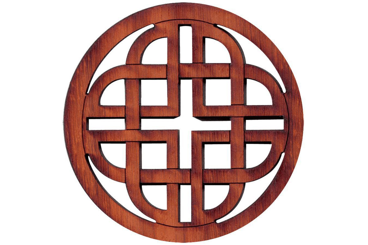 Folkcraft® Rosette, Modern Celtic Shield, Padauk, 2 3/16" Diameter-Folkcraft Instruments