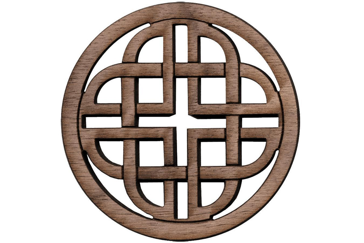 Folkcraft® Rosette, Modern Celtic Shield, Walnut, 1 1/2" Diameter-Folkcraft Instruments