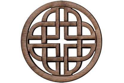Folkcraft® Rosette, Modern Celtic Shield, Walnut, 1 1/2" Diameter-Folkcraft Instruments