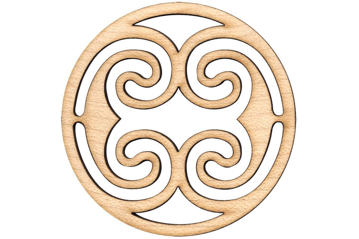 Folkcraft® Rosette, Ocean Waves, Maple, 1 1/2" Diameter-Folkcraft Instruments