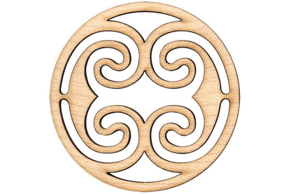 Folkcraft® Rosette, Ocean Waves, Maple, 1 1/2" Diameter-Folkcraft Instruments