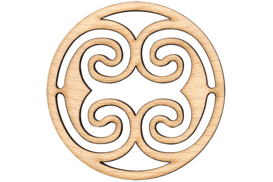 Folkcraft® Rosette, Ocean Waves, Maple, 1 1/2" Diameter-Folkcraft Instruments