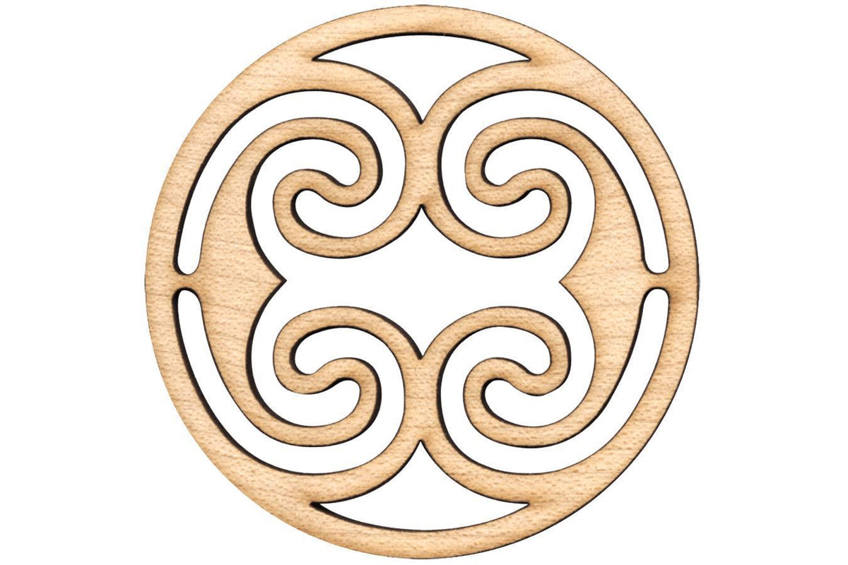 Folkcraft® Rosette, Ocean Waves, Maple, 2 3/16" Diameter-Folkcraft Instruments