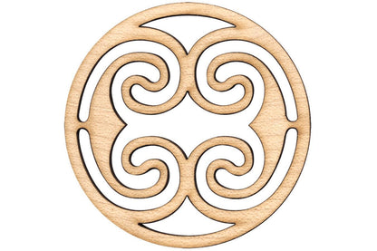 Folkcraft® Rosette, Ocean Waves, Maple, 2 3/16" Diameter-Folkcraft Instruments