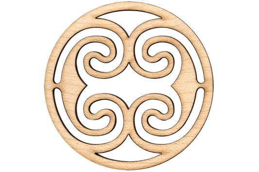 Folkcraft® Rosette, Ocean Waves, Maple, 2 3/16" Diameter-Folkcraft Instruments