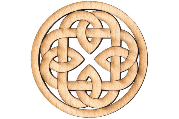 Folkcraft® Rosette, Shield Cross Chain, Maple, 1 1/2" Diameter-Folkcraft Instruments