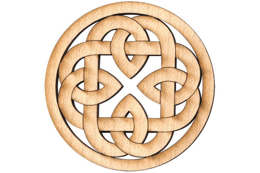 Folkcraft® Rosette, Shield Cross Chain, Maple, 2 3/16" Diameter-Folkcraft Instruments
