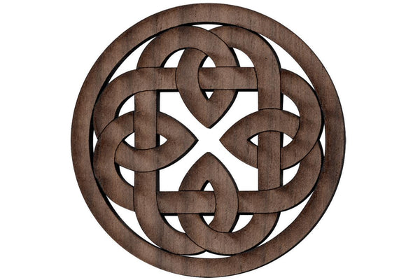 Folkcraft® Rosette, Shield Cross Chain, Walnut, 1 1/2" Diameter-Folkcraft Instruments
