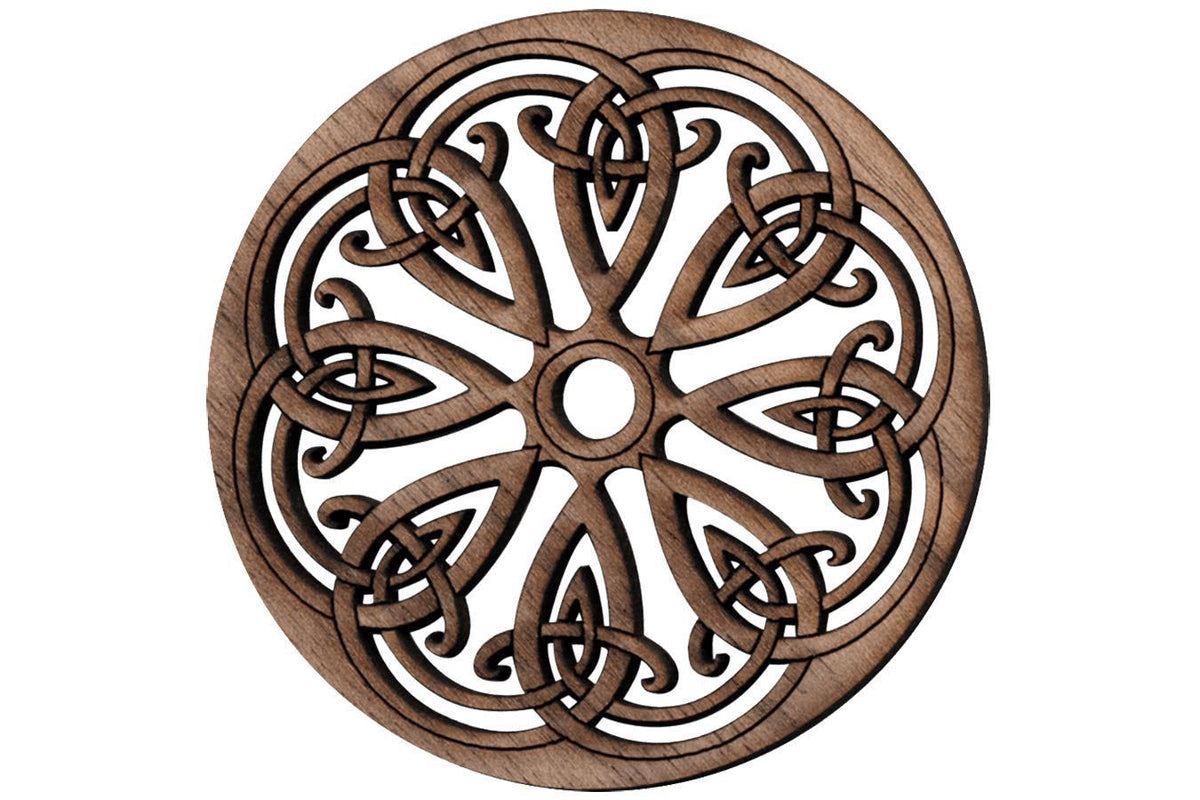 Folkcraft® Rosette, Snowflake, Walnut, 2 3/16" Diameter-Folkcraft Instruments