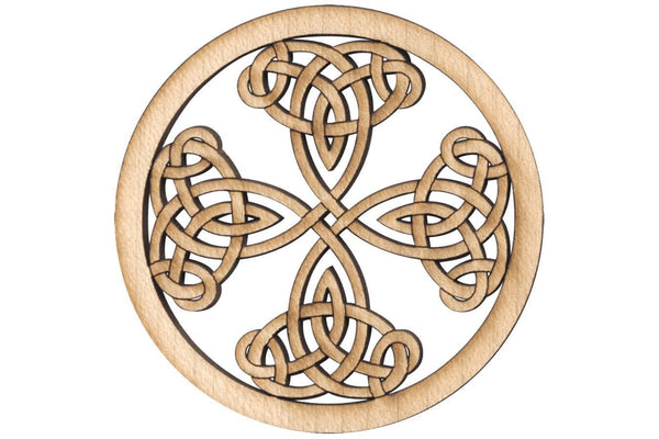 Folkcraft® Rosette, Tight Pattern Shield Cross, Maple, 1 1/2" Diameter-Folkcraft Instruments
