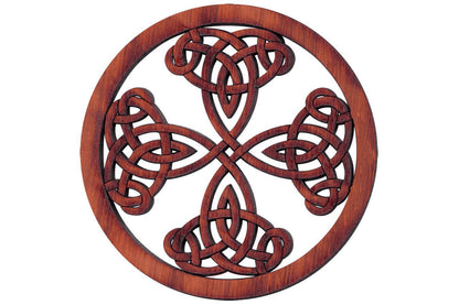 Folkcraft® Rosette, Tight Pattern Shield Cross, Padauk, 1 1/2" Diameter-Folkcraft Instruments