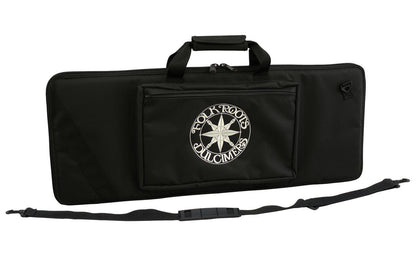 Small-Size Dulcimer Case, Embroidered With "FolkRoots® Dulcimers" Logo, Black-Folkcraft Instruments Dulcimer Case Bag