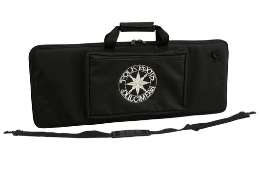 Small-Size Dulcimer Case, Embroidered With "FolkRoots® Dulcimers" Logo, Black-Folkcraft Instruments Dulcimer Case Bag