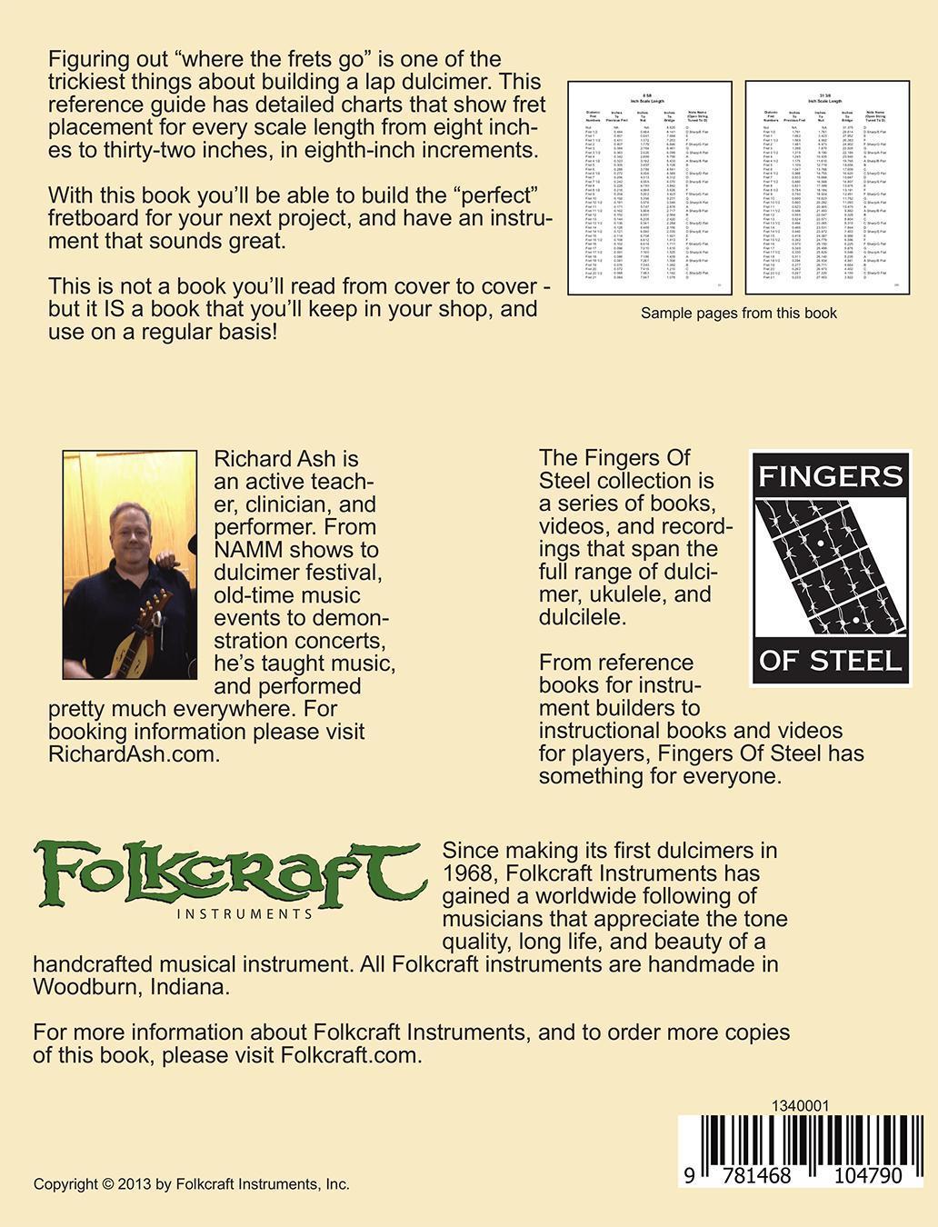Fret Position Reference Guide For Mountain Dulcimer, Hurdy Gurdy, And Other Diatonic Instruments-Folkcraft Instruments