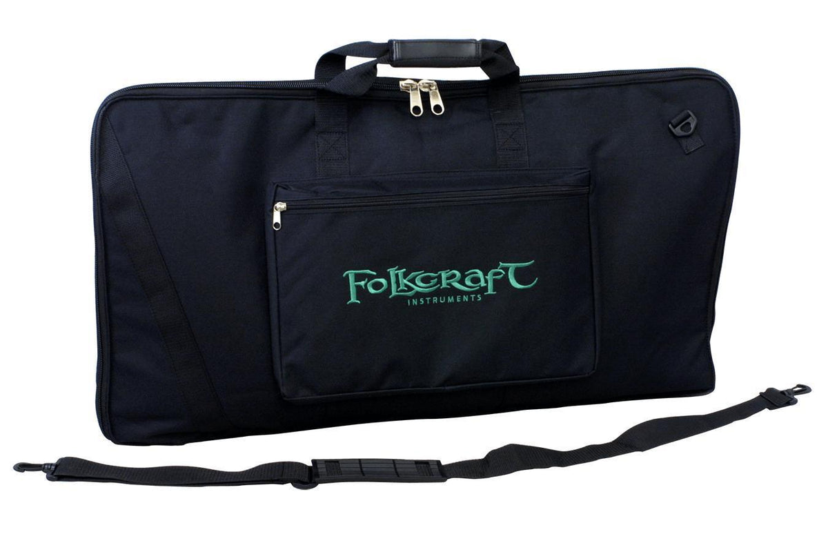 Kantele Carrying Case, Black Nylon, Embroidered With Folkcraft® Logo, Black-Folkcraft Instruments Dulcimer Case Bag