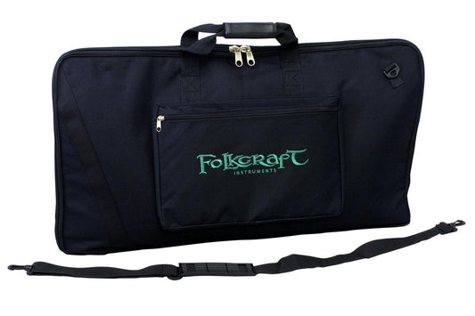 Kantele Carrying Case, Black Nylon, Embroidered With Folkcraft® Logo, Black-Folkcraft Instruments Dulcimer Case Bag