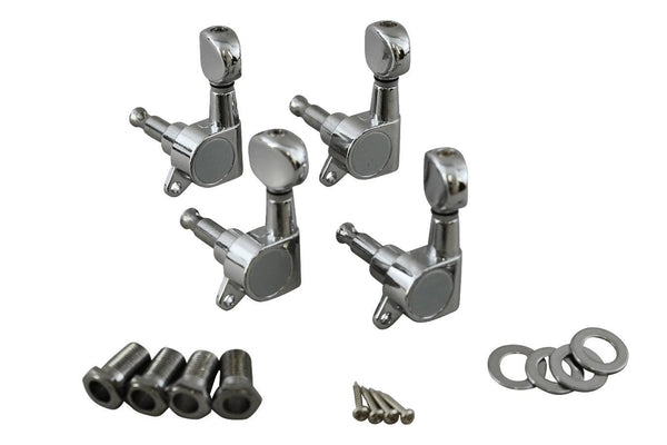 Machine Heads (Lefts Only), Enclosed Gear, Chrome Finish, Four Pack-Folkcraft Instruments