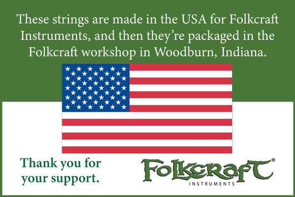 Folkcraft® Plain Steel Strings, Loop Ends, Pack Of Twelve, .012 ...