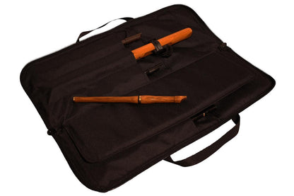 Tin Whistle/Native American Flute Carrying Case, Embroidered With "Folkcraft® Instruments" Logo, Black-Folkcraft Instruments Dulcimer Case Bag