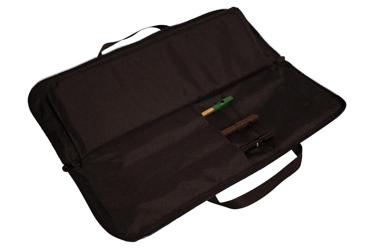 Tin Whistle/Native American Flute Carrying Case, Embroidered With "Folkcraft® Instruments" Logo, Black-Folkcraft Instruments Dulcimer Case Bag